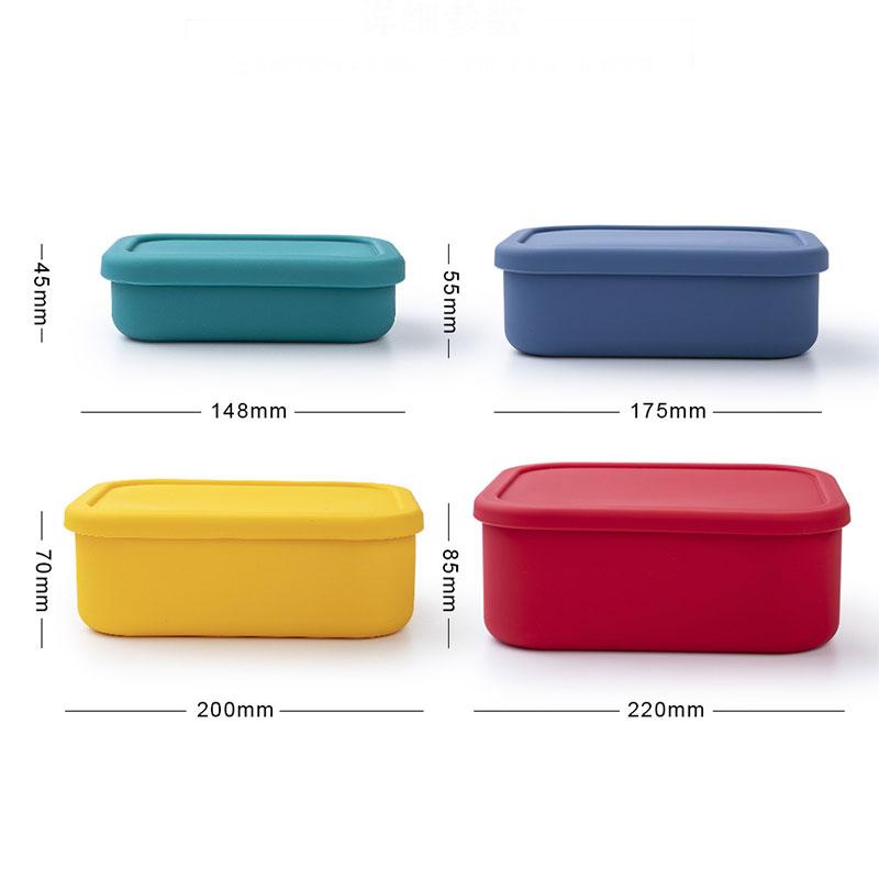 Portable Silicone Lunch Box With Lids Sealed Food Storage Container Box Leakproof Kitchen Refrigerator Transfer Oven Lunch Box