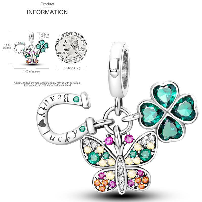 Elk Dinosaur Luminous Firefly Dangle Charm Flower Beads Sale Copper Fit Bangle Bracelet Diy Jewelry Charms