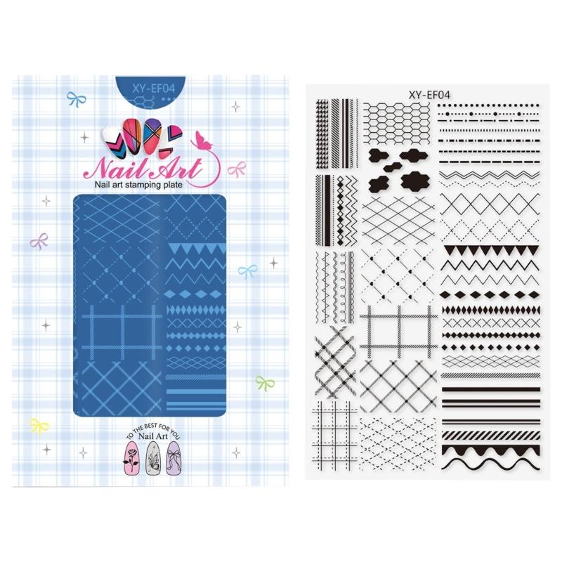 Stainless Steel Nail Art Stamping Plates Flower Line Designs Nail Images Stamp Plates Manicures Templates Nail Art Tool