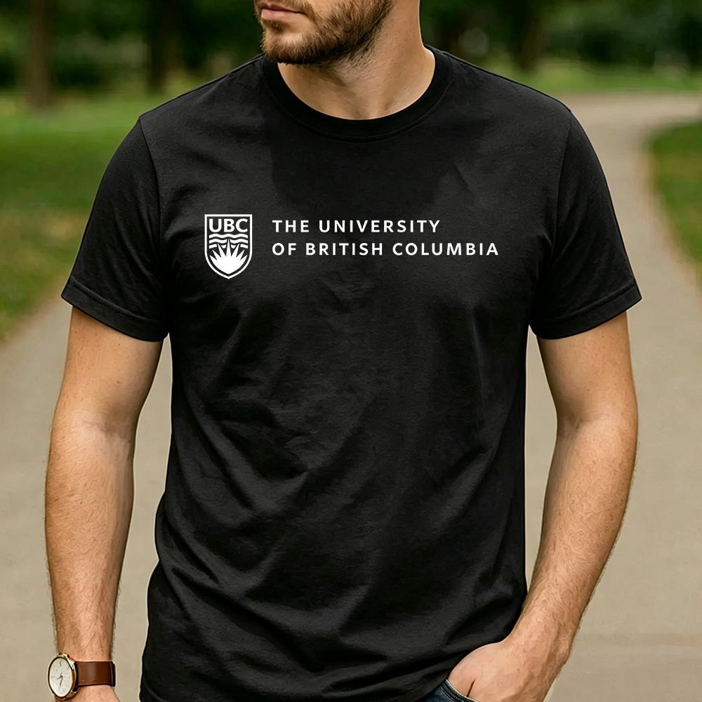 Vintage Retro The University of British Columbia Logo Cotton Graphic T Shirt Unisex Short Sleeve Alumni Graduate Holiday Tee