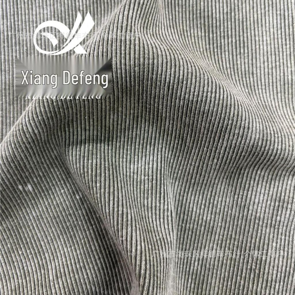 Wax-Dyed Washable Ribbed 2x2 Ice-Feel High Elastic 300g Retro Distressed Fabric, Salt-Fried Snowflakes Finish