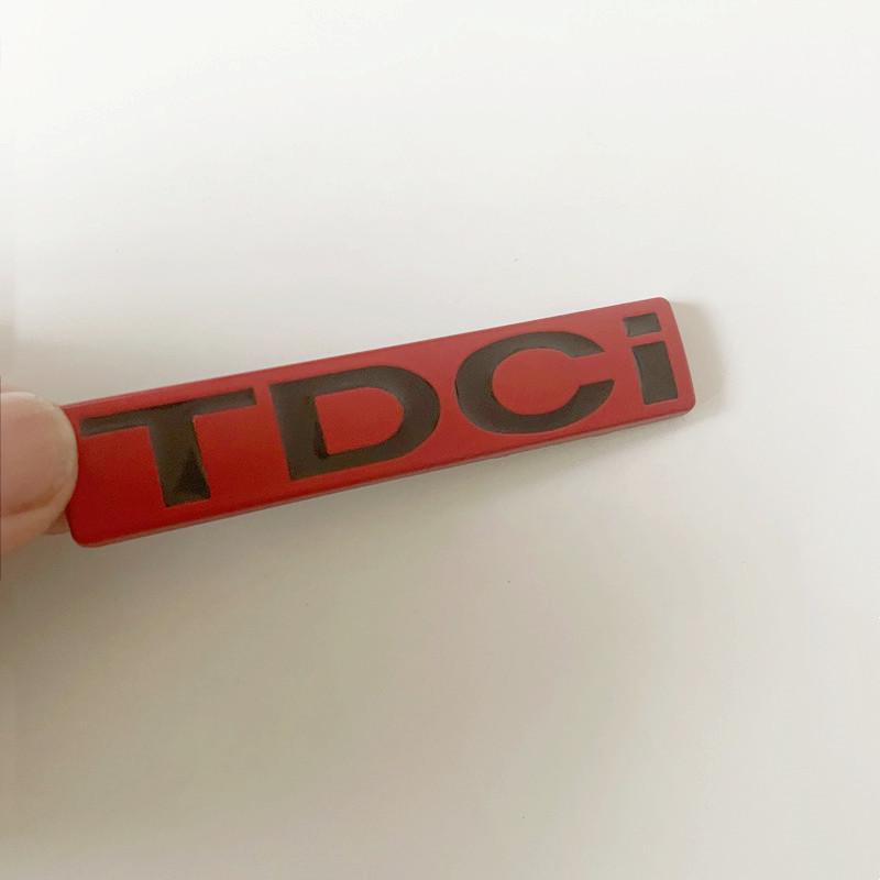 DTNS3 3D Metal Red Black TDCI Logo Emblem Car Front Grill Badge For Ford Fiesta Kuga Mondeo MK3 Focus MK2 TDCI Sticker Accessories
