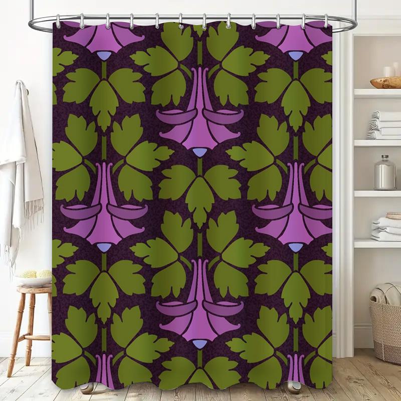 Vintage Bath Shower Curtain Fabric Print Decorative Hanging Bathroom Window Tarp Privacy Screen Waterproof Liner