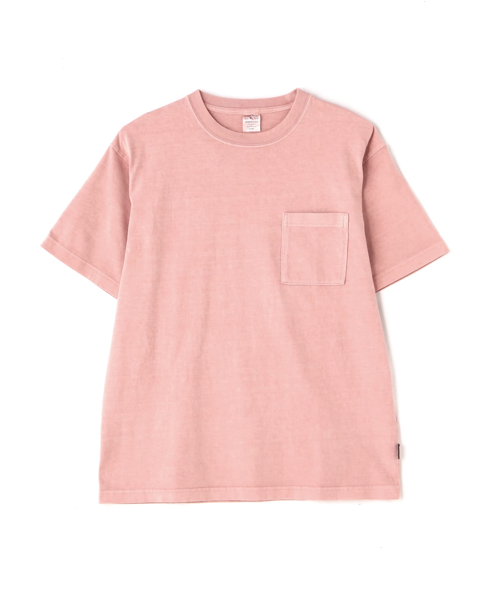 AVIREX DAILY SHORTSLEEVE FADE WASH POCKET T-SHIRT 783-3934010 pink L