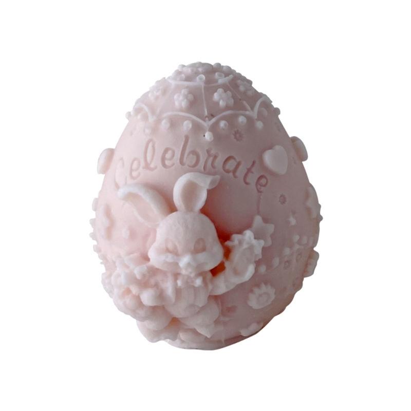 3D Easter Egg Bunny Silicone Candle Mold Decor Clay Resin Soap Mould Handmade Candle Making Fondant Cake Baking Decor