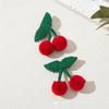 2Pcs Elegant Plush Cherry Hair Clip For Women Nonslip Barrettes Fashion Hairpin For Daily Use And Special Occasion