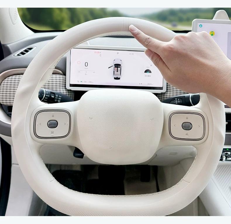 For 2026 GWM ORA 5 Liquid Silicone Steering Wheel Cover, Non‑Slip Ultra‑Thin All‑Season Car Steering Wheel Protector Accessories