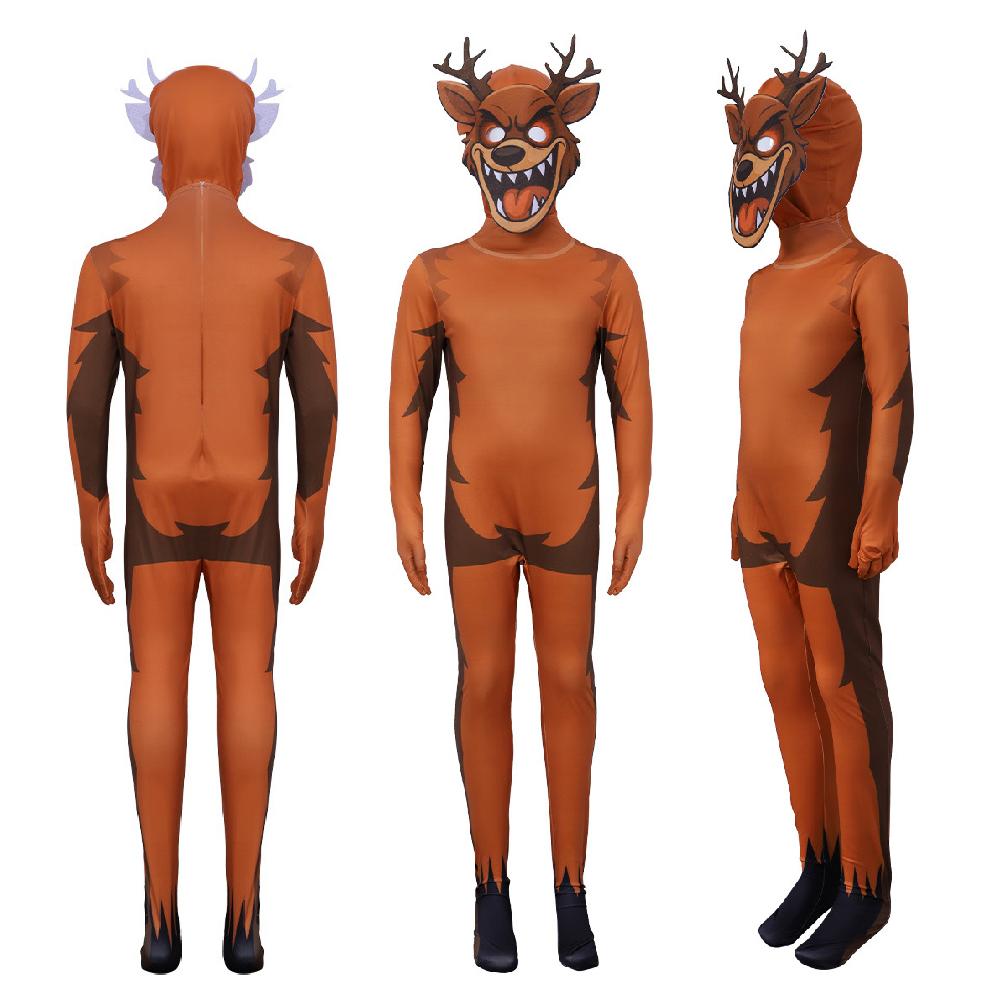 New Hot 99 Nights In The Forest Deer costume Cosplay Outfit Halloween Costume for Kid Nightmare Reindeer Christmas Gift