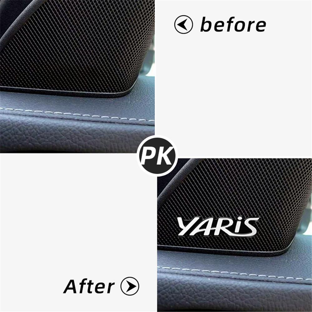 4/10pcs Car Audio Decorate 3D Aluminum Badge Emblem Sticker For Toyota Yaris 2004 2008 2018 Accessories Car-Styling