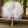 Vintage with Tassels Fairy Feather Fan Colorful Fluffy Craft Fan Foldable Photo Prop Dance Hand Fan
