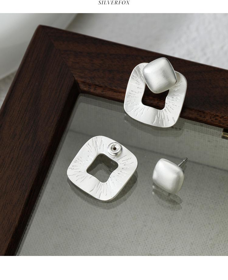 Trendy Geometric Square Stud Earrings for Women - Hip Hop Celebrity Style, High-End Design