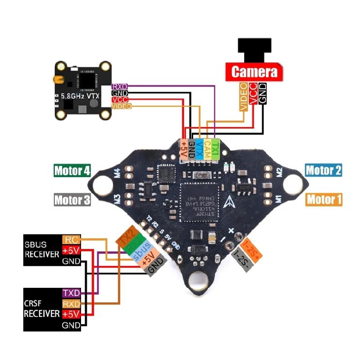 F4DC Flight Control Quadcopter Control Board Supports 615 716 816 820 8520 Brushing Motors Easy To Use