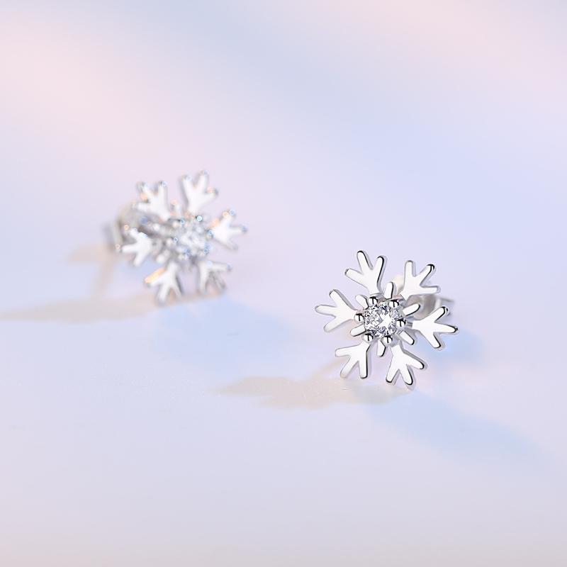 Womens Vintage Korean Fashion Elegant Anti-allergy 925 Silver Plated Ear Stud Earrings Female Ear Jewelry Christmas Gifts