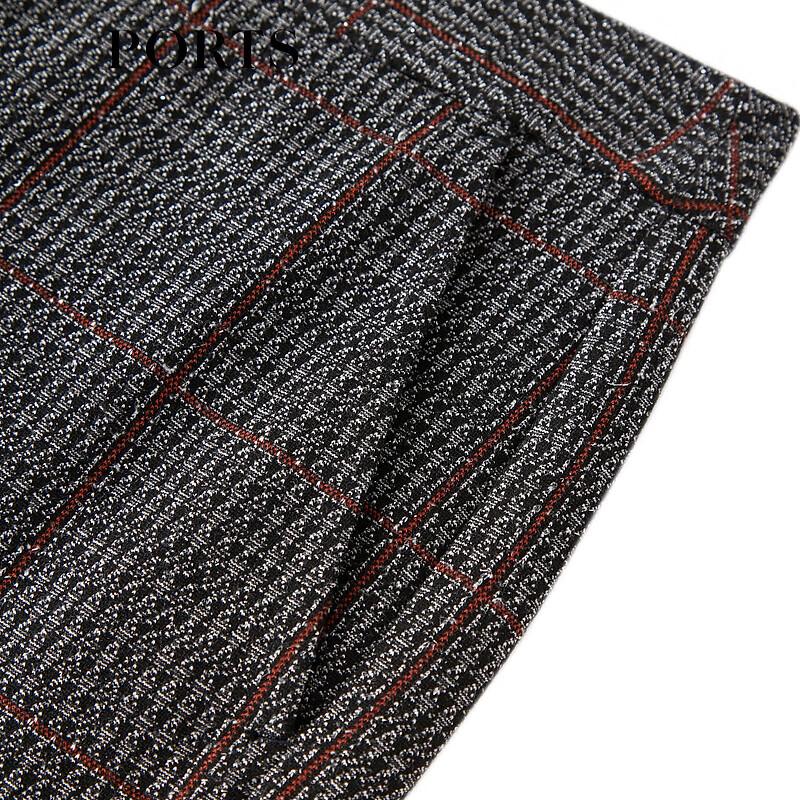 PORTS Women's Black Check Mid-Cuff Trousers