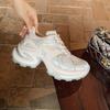 Thicksoled silver dad shoes women's spring and summer new breathable heightening Internet celebrity fried street ins tide casual sports shoes