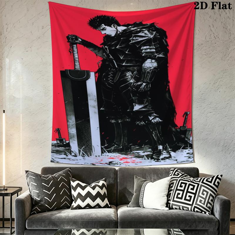 Berserk Wall Tapestry Aesthetic Wall Hanging Printed Fabric Blanket Decorative Tapestries for Bedroom Living Room Home Decor