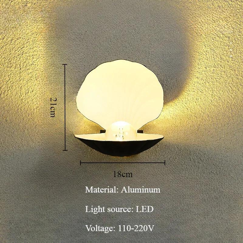 Modern Simplicity Shell Wall Lamps Nordic Entrance Outdoor Lighting Bedroom Bedside Bathroom Wall Light Pastoral Leisure Feeling
