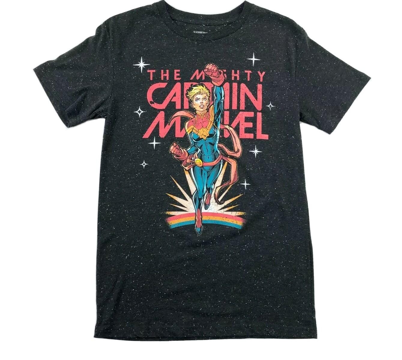 The Mighty Captain Marvel Sz S T-Shirt Short-Sleeve Graphic Comics Avengers S