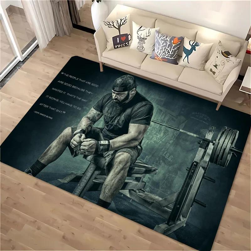 3D Printing GYM Theme Large Area Carpets for Home Living Room Children's Bedroom Sofa Doormat Kitchen Floor Rugs Anti-slipDecor