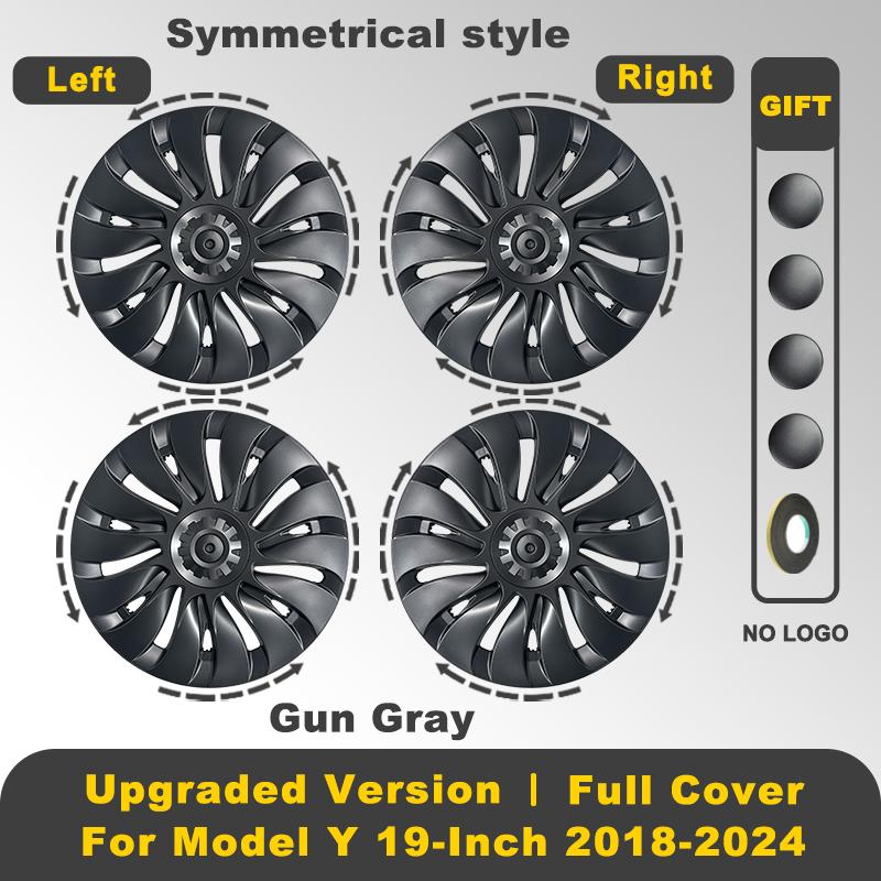 For Tesla Model Y Hub cap 4PCS 19 Inch HubCap Automobile Replacemen Performance Wheel Caps AWD Full Rim Cover Accessories 2024 For Tesla&19 Inch 2018-2024&For Model Y
