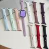 Schräges schmales Taillen-Umkehrschnallen-Silikon-Uhrenarmband Schlankes Ersatzarmband für Apple Watch Serie 1–11/SE/Ultra passt 38–49 mm