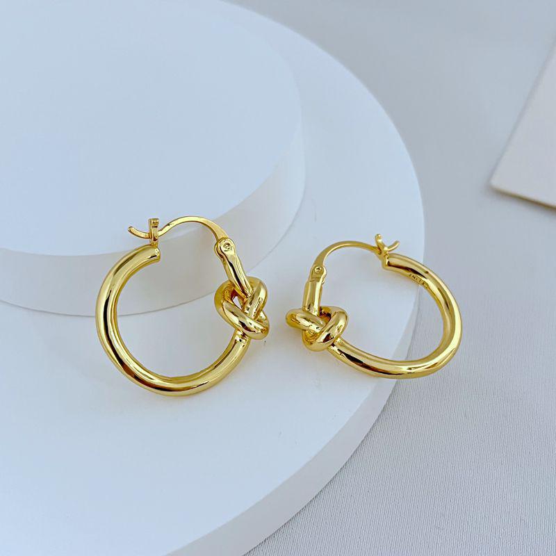 Chic Minimalist Heart Knot Metal Earrings