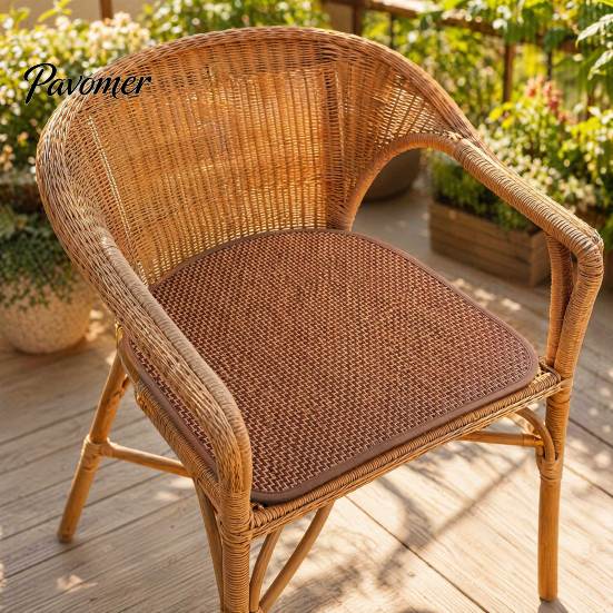 Breathable Chair Pad Handwoven Rattan Seat Cushion, Summer Square Mat, Anti-slip Cooling Cushion Sitting for Dining & Office Chairs Durable Woven