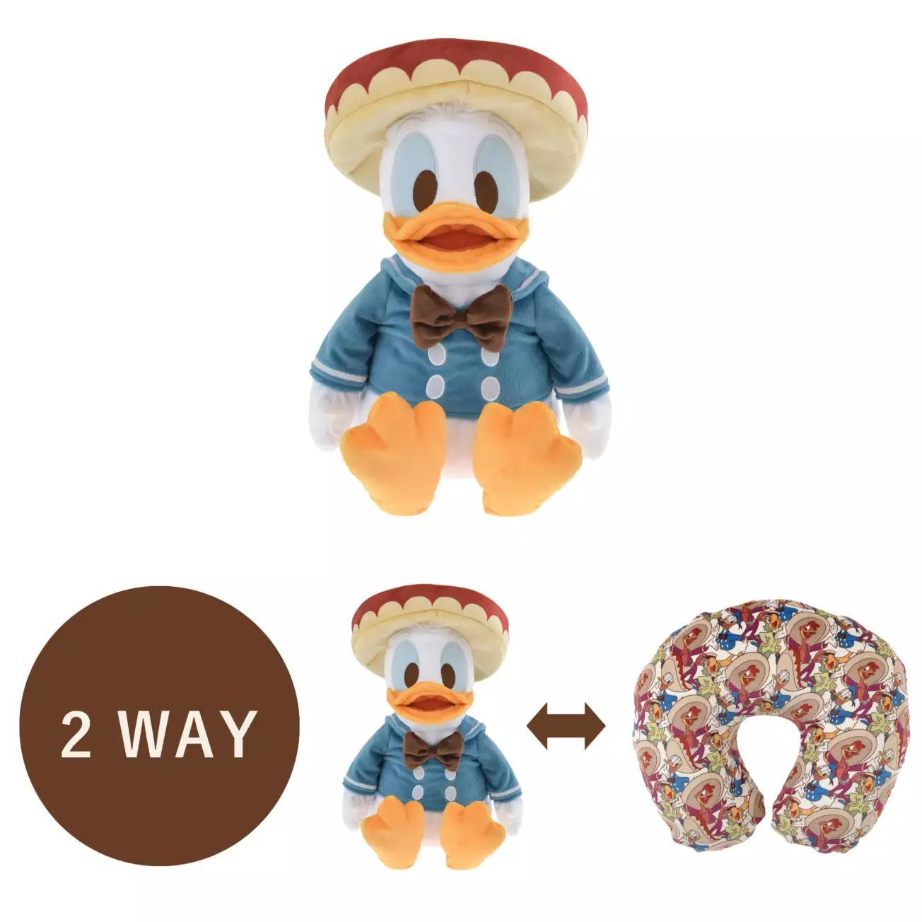 Disney Japan Tokyo Donald Jose Carioca Panchito Neck Pillow 2WAY TRAVEL AMIGOS