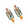 Charm Enamel Flower Dangle Earrings Painting Bohemian Dangle Earring  Gift