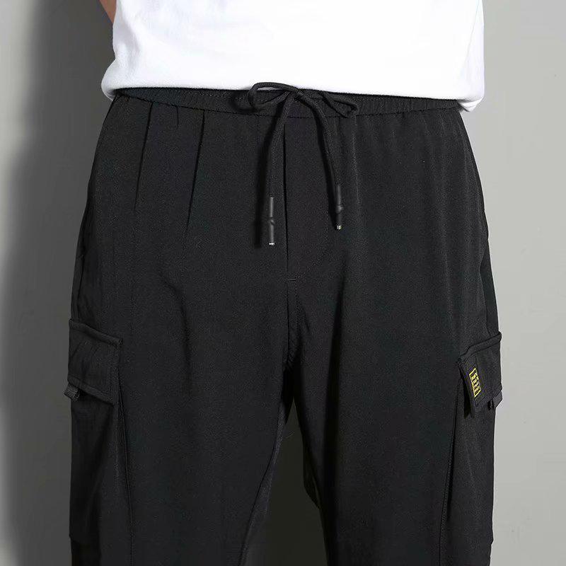 Men's Trendy Hip-Hop Loose-Fit Multi-Pocket Overalls - Korean Style Casual Skinny Pants