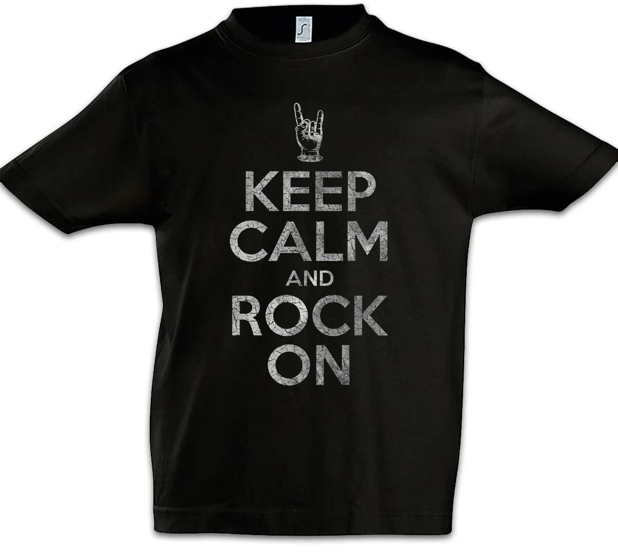 Keep Calm And Rock On Kids Boys kids boys T-Shirt Mano Cornuta Corna Hard Rock Hand 140