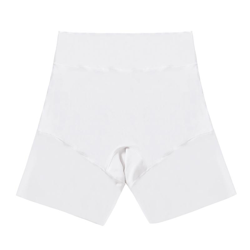

CINOON Женские бесшовные боксеры из ледяного шелка с высокой посадкой, однотонные защитные шорты, легкие и дышащие, интимные боксеры M белый