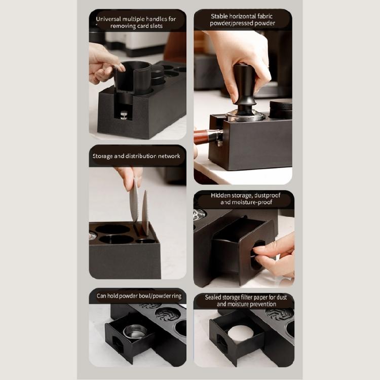 Plastic Drawer Coffee Portafilter Holder Rack Practical Pressing Powder Base with Drawer Espresso Maker Tool Accessories