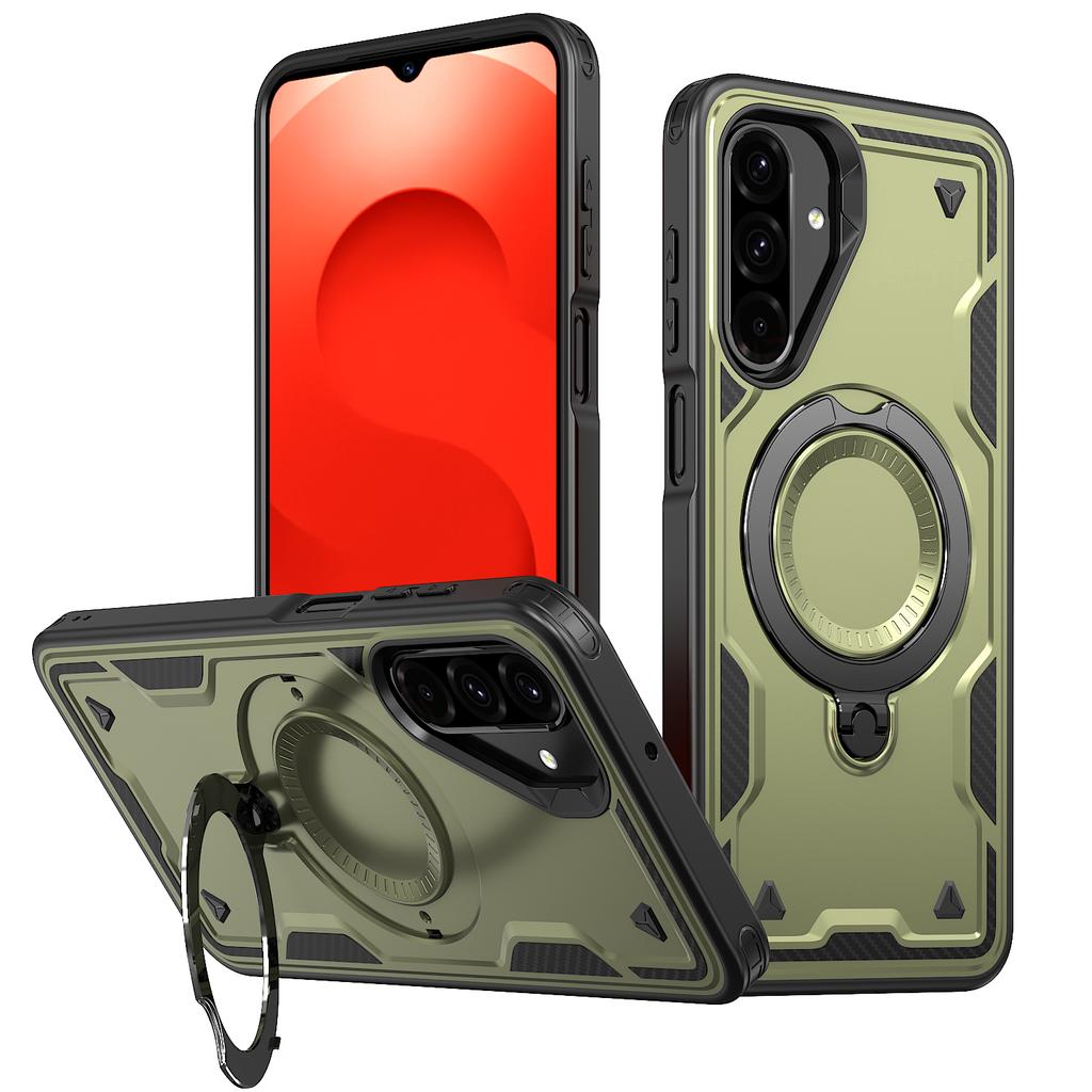 For Samsung Galaxy S25 FE Magnetic Case Military Protection PC + TPU Kickstand Phone Cover