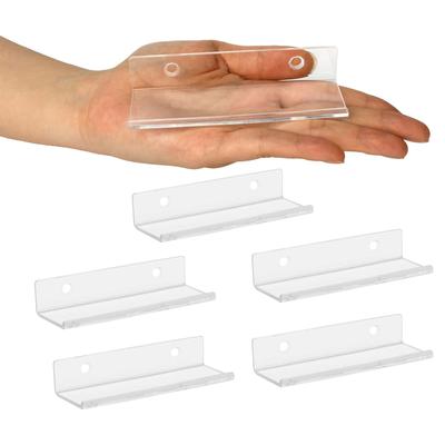 Colgantes de Pared de Acrílico de 6 Piezas Estante para Exhibición de Discos Racks Soporte de Exhibición de Discos Duradero Estante Flotante Fácil de Instalar