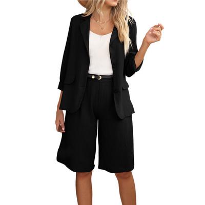 Abito semplice da donna Risvolto Bottoni larghi Pantaloncini in vita elasticizzati Abito in lino