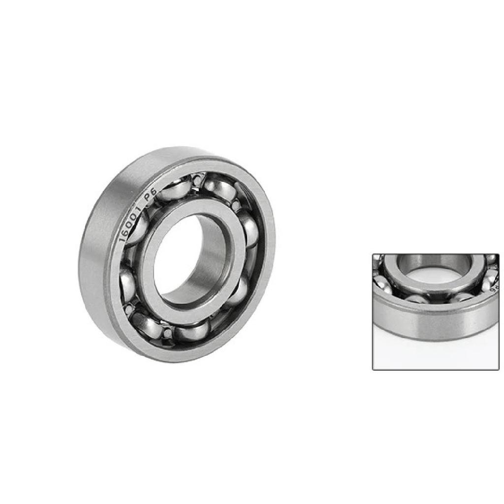 Motoforti 16001 Deep Groove Ball Bearings P6 12x28x7mm Lubricated Bearings Open Type Silver Tone Scooter Skateboard Wheel