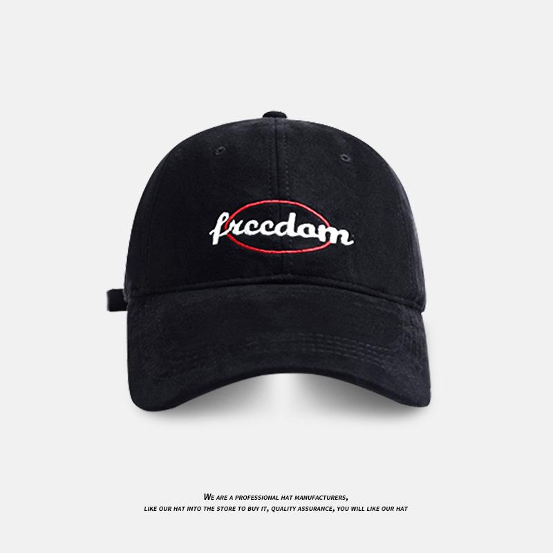 Suede Wide-brimmed Hat Children's Autumn and Winter Letter Embroidery Versatile Baseball Cap Vintage Casual Cap