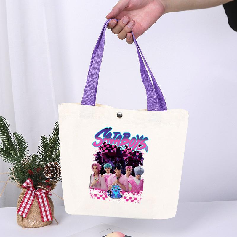 Anime Cartoon Print Student Commuting Trend Handbag Casual Lightweight Canvas Shoulder Bag