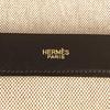 Hermes Equi Pouch Flap Bag Clutch Bag Leather/Canvas Beige/Brown