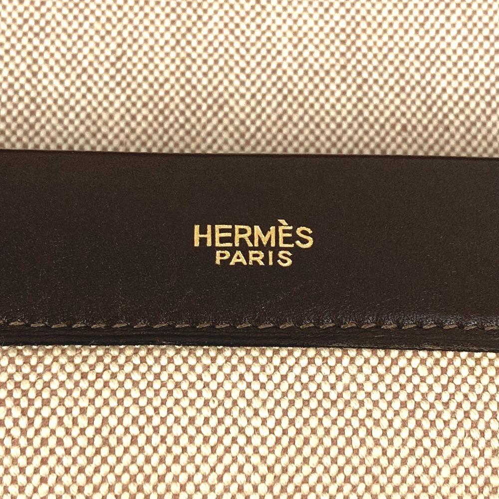 Hermes Equi Pouch Flap Bag Clutch Bag Leather/Canvas Beige/Brown