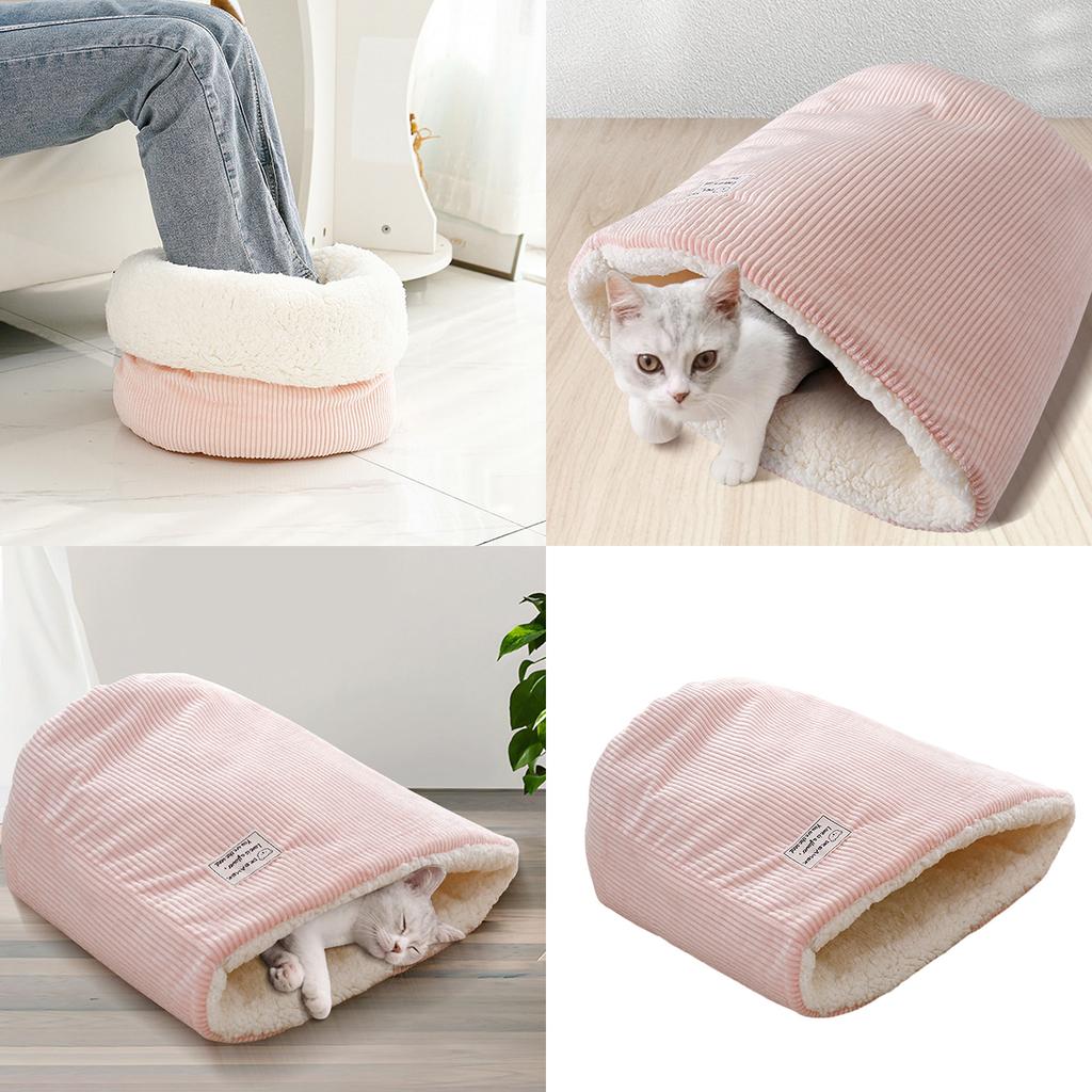 Plush Cat Winter Sleep Sack Soft Insulated Cat Nest for Cold Weather Comfortable Pet Warm Lounger Bed Rest Cushion
