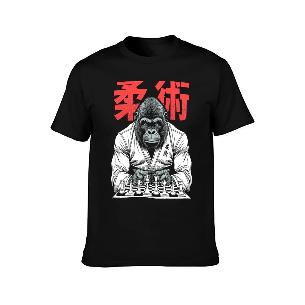 Gorilla Jiu Jitsu Ju Jutsu MMA BJJ Grappling Chess Kanji Ape T-Shirt Anime Shirt Mens Graphic T-shirts Pack