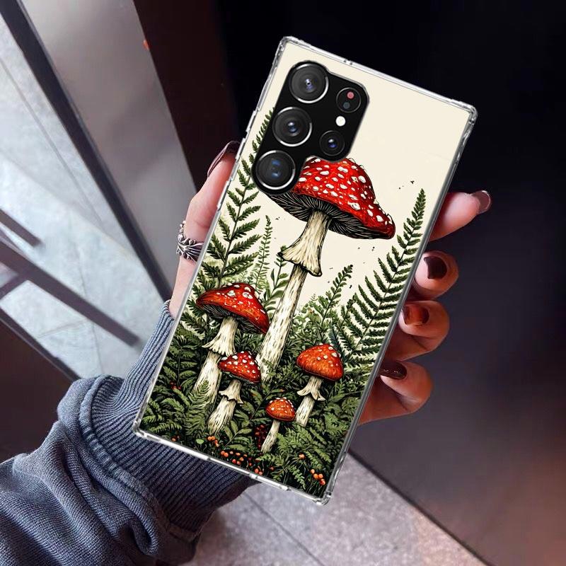 

Colorful Mushroom Phone Case For Samsung Galaxy S23 S24 S25 Edge S26 Ultra S22 + S21 Plus S20 FE Cover Silicone Print Shell Gala Samsung S25 Edge
