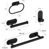 4PCS Wall Mount Toilet Towel Paper Holder Adhesive Black Silver Kitchen Roll Paper Stand Hanging Napkin Rack Bathroom Set