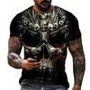 Fashion Skulls Graphic Print Men T-Shirts Summer O Collar Short Sleeve Street Oversized t-shirt Loose Tops Tee Men Clothing 3XL