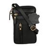 Noora Black Leather Mobile Cross Body Sling Bag | Waist Pouch | Up To 6 Inches Mobile Phone for Men's & Women's |