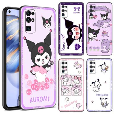 Kuromi Melody Black Silicone Phone Case For Honor 70 90 Lite X40 GT X50 I X5 Plus X6A X6S X7A X8A X8B X6 X7 X8 X9 4G X9A X9B 5G