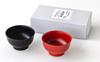 Shoshichi Dai Nippon Japanese Paper Urushi Echizen Hard Asakura Bowl Pair Vermilion and 4 Inches [Nakagawa Shoten, City, Wrapping] Rindo, Lacquer,