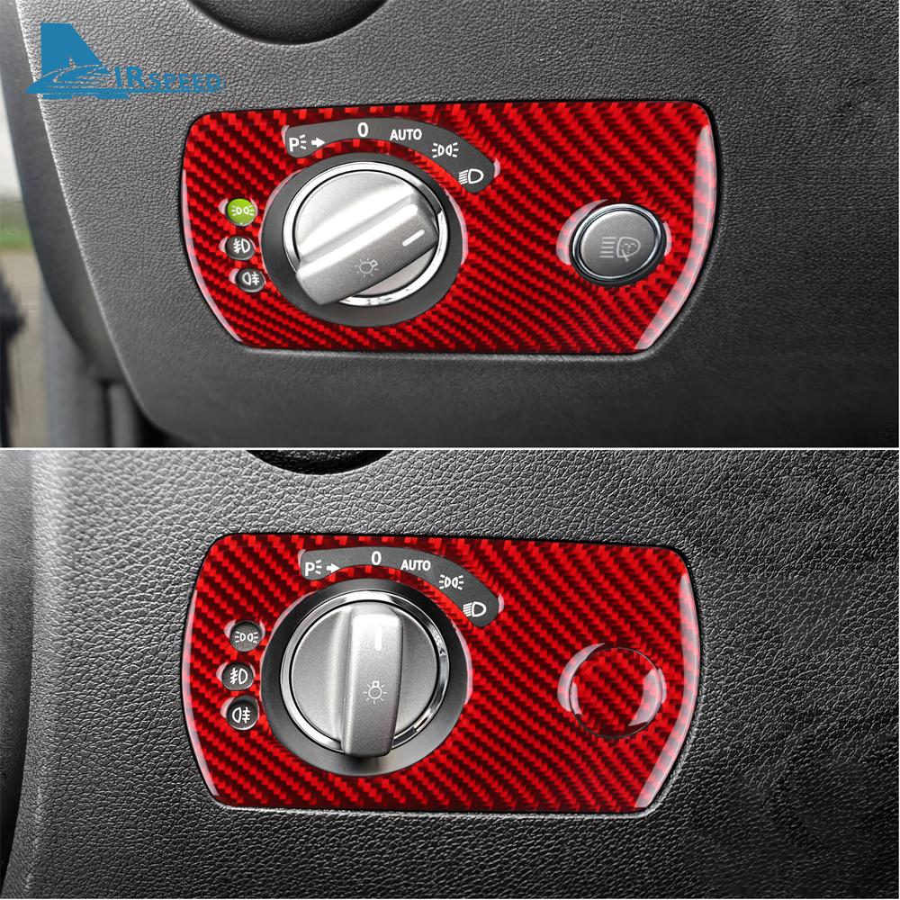 Real Soft Carbon Fiber Trim Sticker For Mercedes Benz SLK R171 2004 2005 2006 2007 2008 2009 2010 Car Headlight Switch Frame